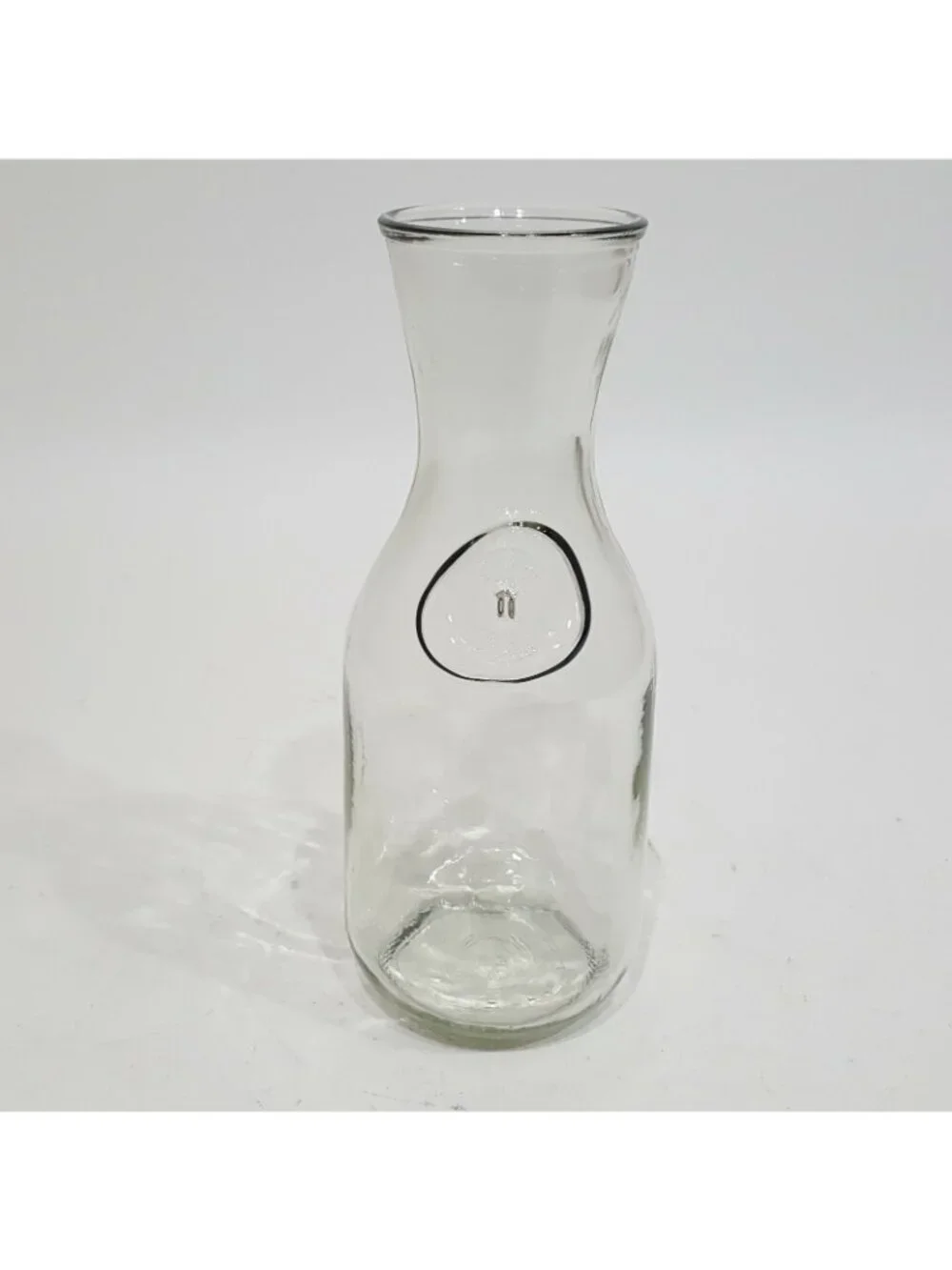 Vintage Clear Wavy Glass Milk Juice Bottle Jar Jug Carafe Since 1852 Flat Back